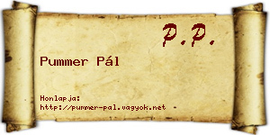 Pummer Pál névjegykártya